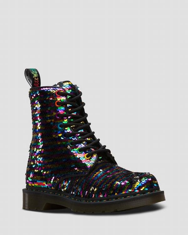 Dr Martens Dámské Kotníkové Boty 1460 Pascal Sequin Viacfarebný Stříbrné Viacfarebný, CZ-815476